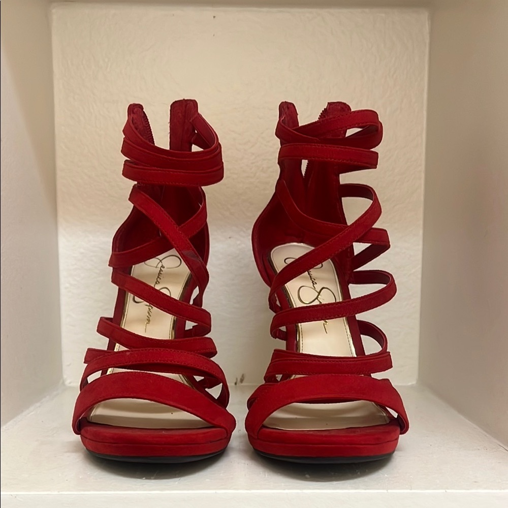 Jessica Simpson Red Gladiator Heels
